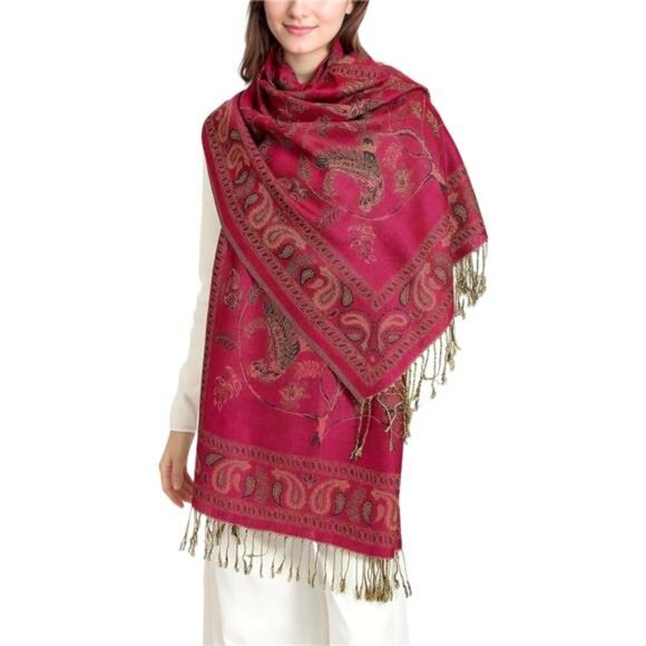 Accessories - Reversible Pashmina Rave Scarf, Shawls Wraps Hot Pink